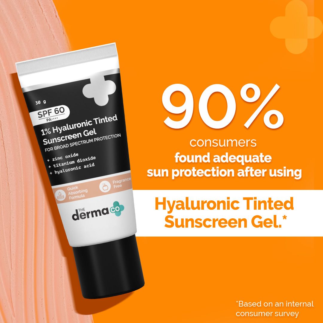 derma co tinted sunscreen for oily skin with 1% Hyaluronic acid with SPF 60