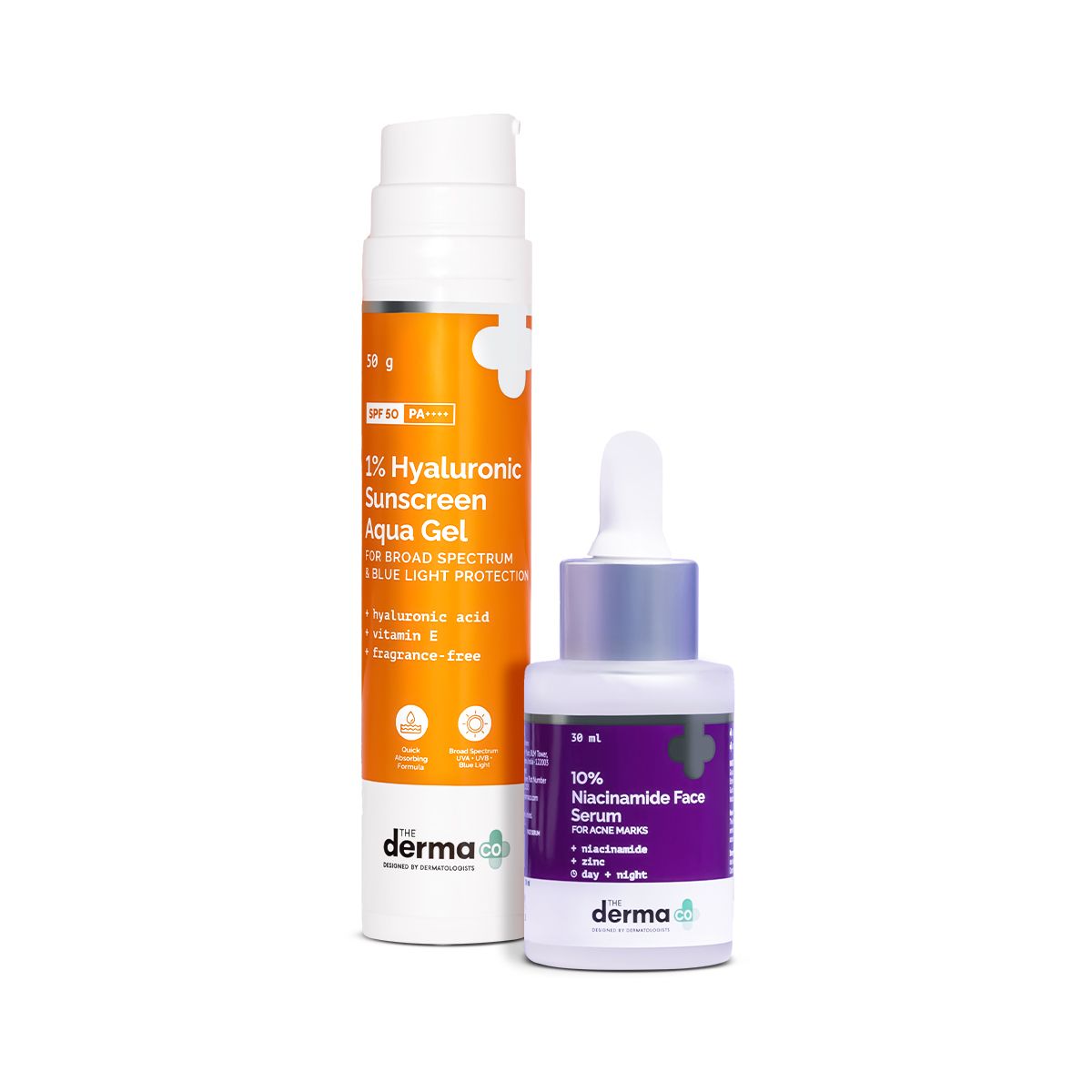 Filter-Free Skin Combo (1% Hyaluronic Sunscreen Aqua Gel + 10% Niacinamide Acid Face Serum)