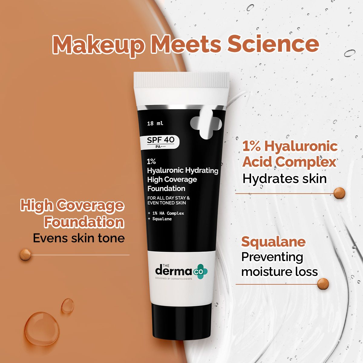 1% Hyaluronic Hydrating High Coverage Foundation - 18ml | Beige