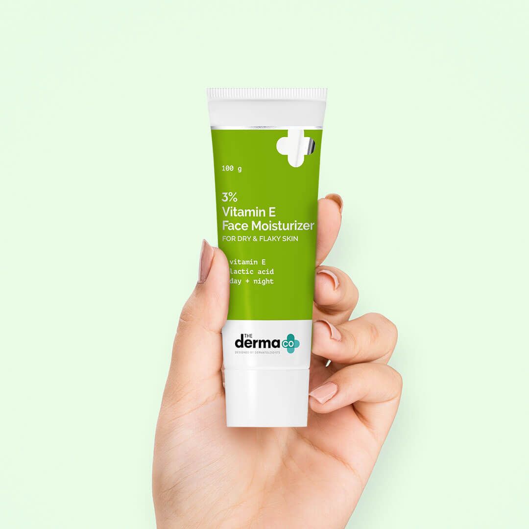 The Derma Co 3% vitamin e face moisturizer with vitamin e & lactic acid for dry & flaky skin
