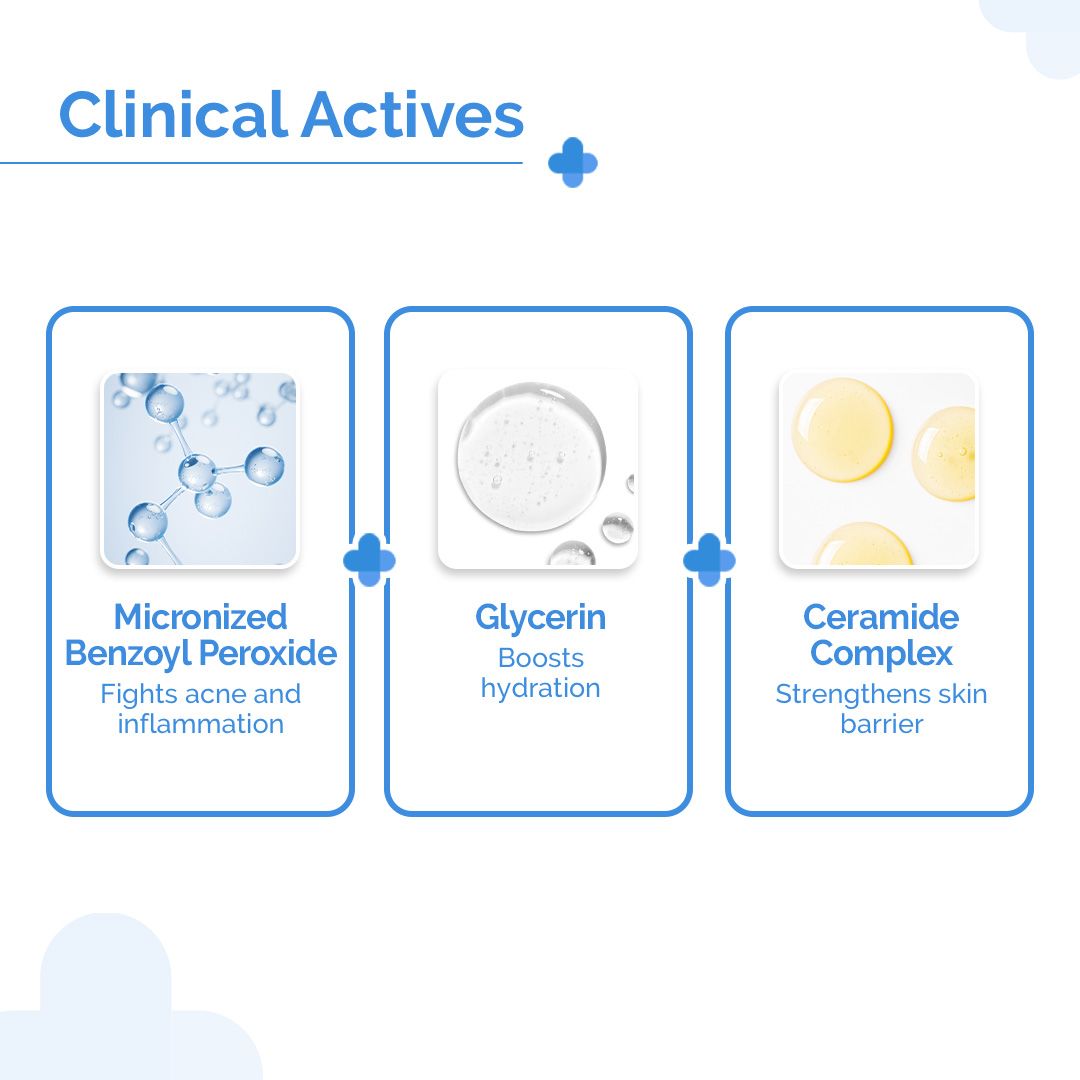 the derma co face wash with benzoyl peroxide, glycerin, ceramides
