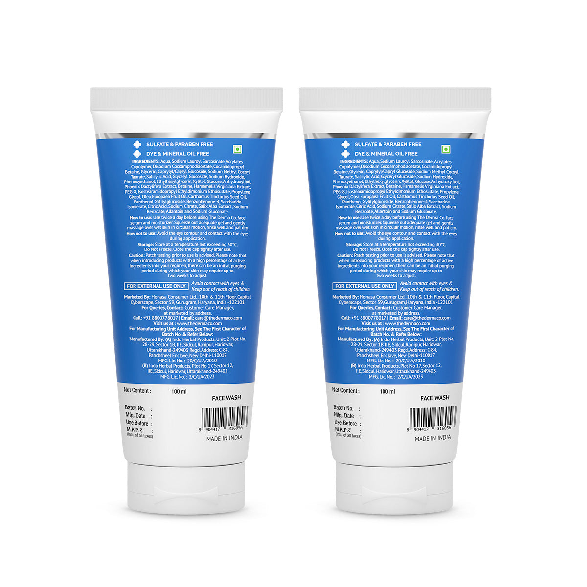 2% Salicylic Acid Gel Face Wash with Salicylic Acid & Witch Hazel - 100ml (Pack Of 2)