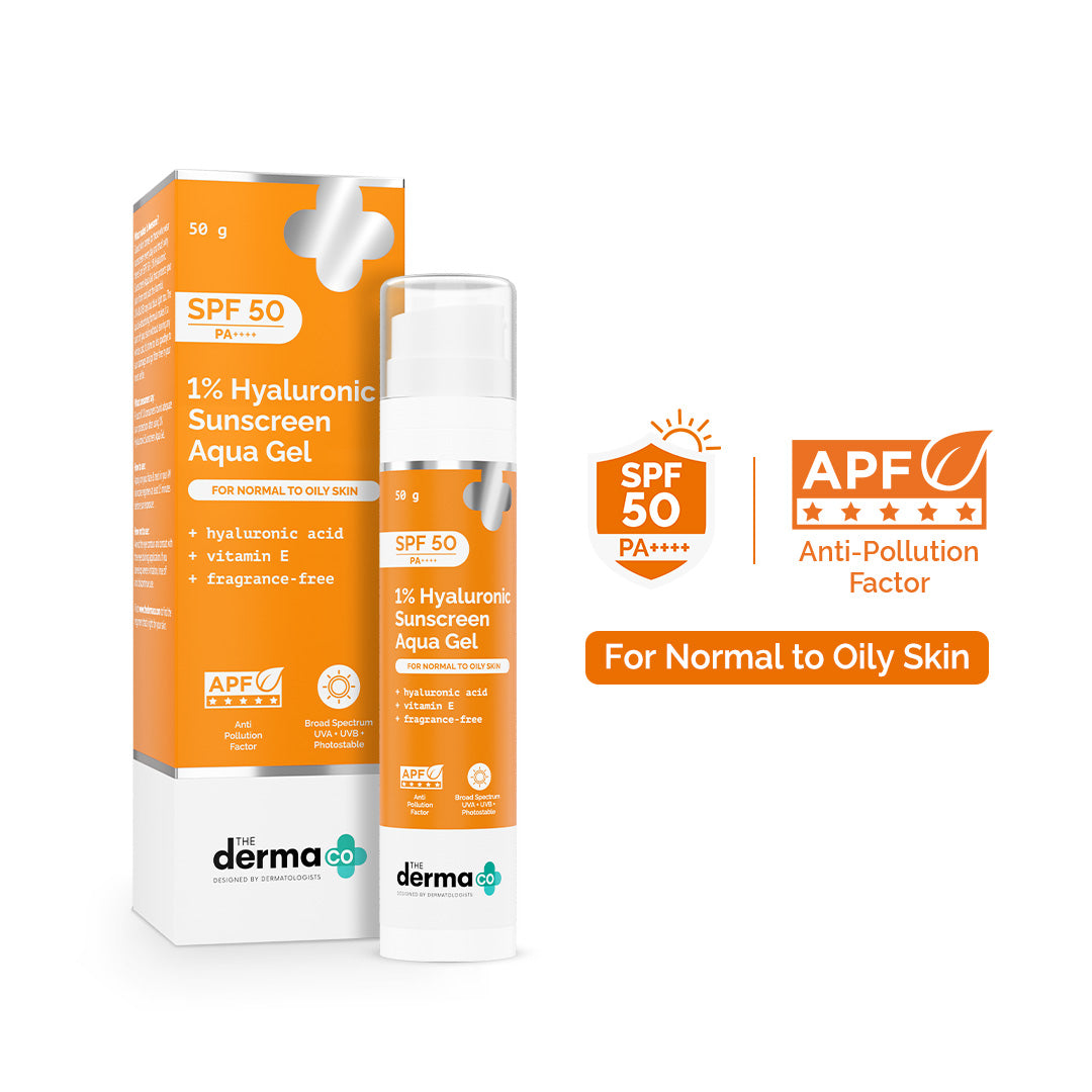 1% Hyaluronic Sunscreen Aqua Gel In Vivo Tested (ISO 24444:2019 Certified, CTRI/2025/02/080287) with SPF 50 & PA++++ - 50g