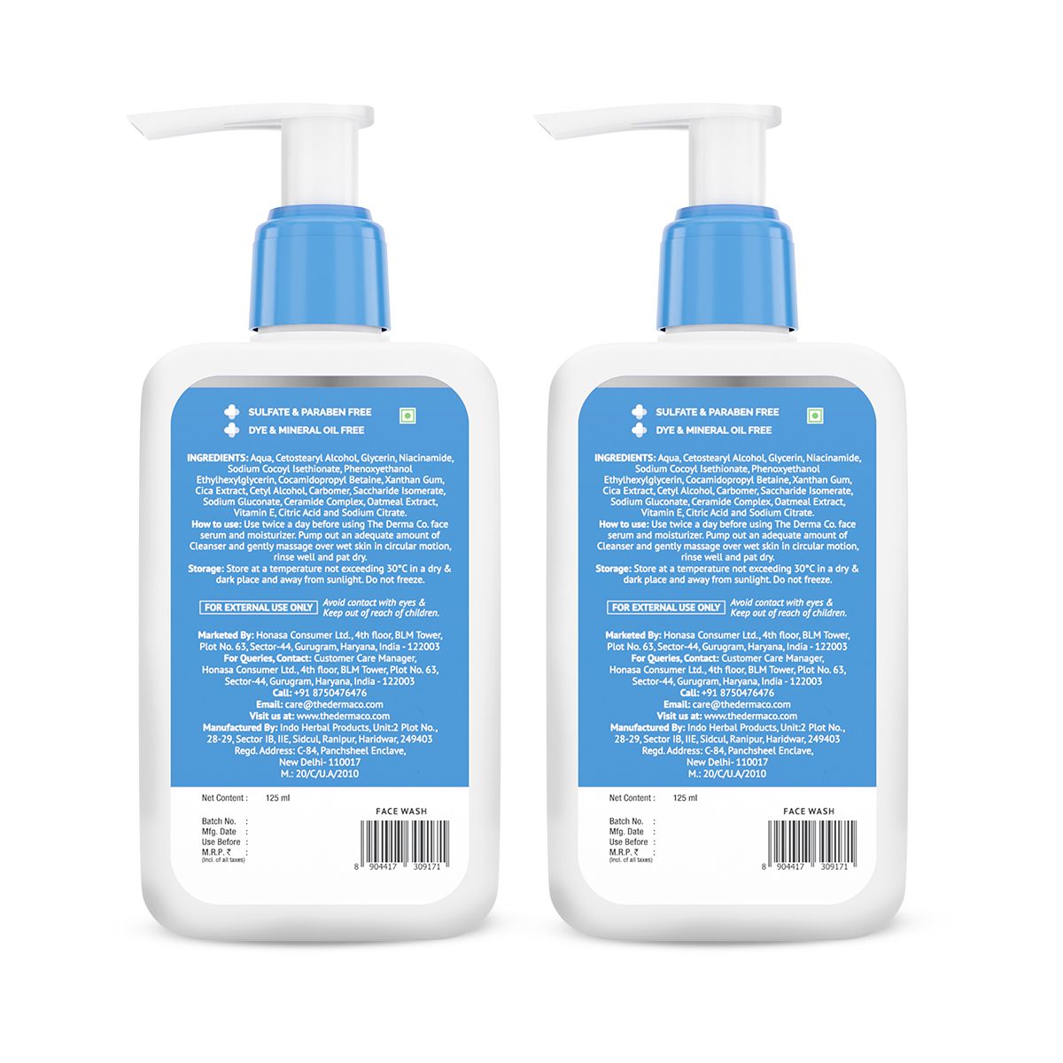 2% Niacinamide Gentle Skin Cleanser for Sensitive, Dry & Normal Skin - 125 ml (Pack Of 2)