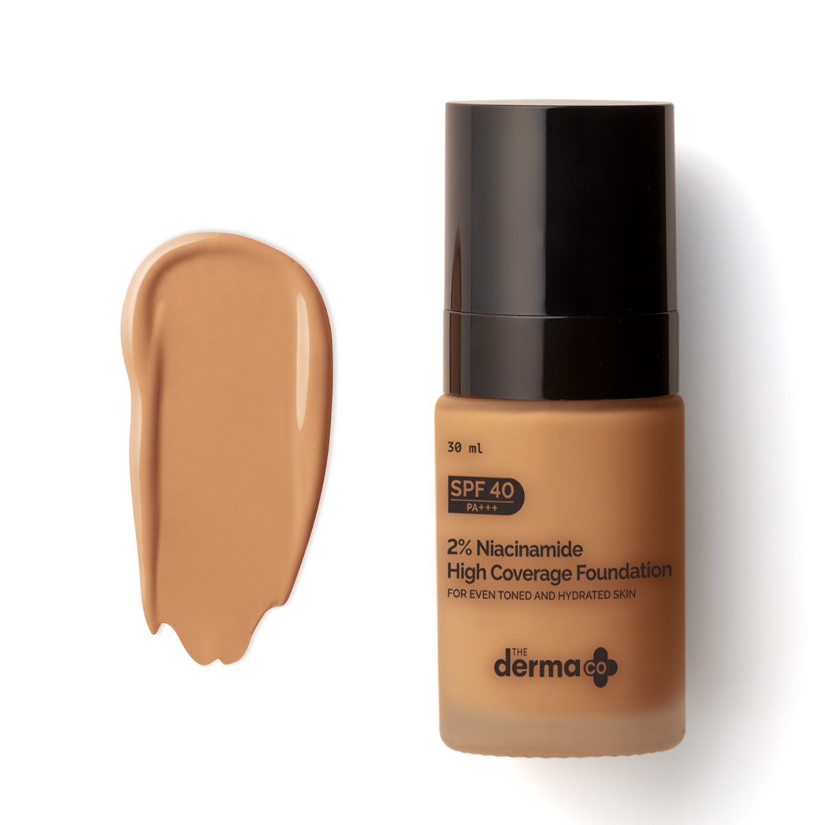 2% Niacinamide High Coverage Foundation With 1% Hyaluronic Acid Complex & SPF 40 PA+++ for 12 Hour Long Stay & 12 Hour Oil Control | 04 Caramel
