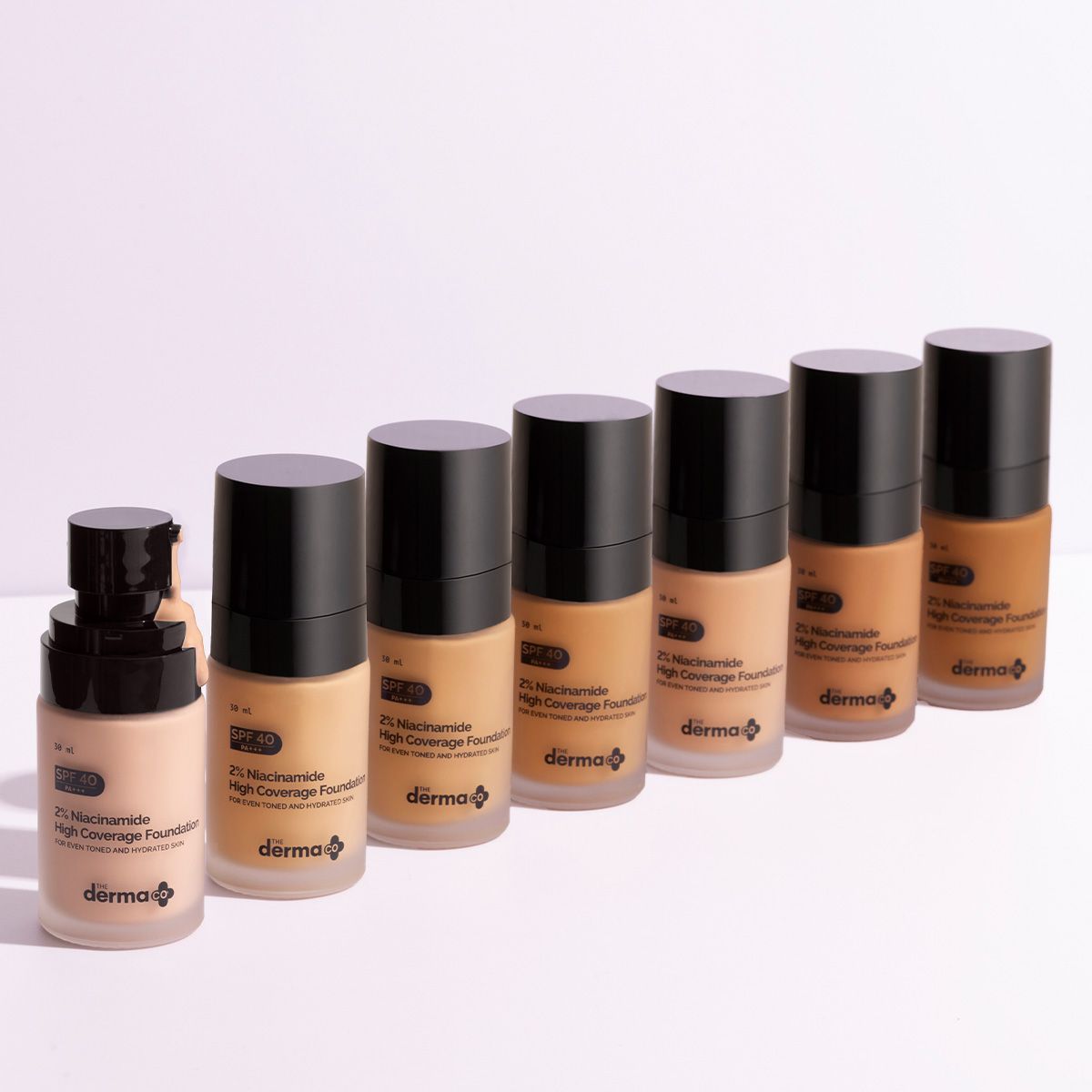 2% Niacinamide High Coverage Foundation With 1% Hyaluronic Acid Complex & SPF 40 PA+++ for 12 Hour Long Stay & 12 Hour Oil Control | 07 Cinnamon