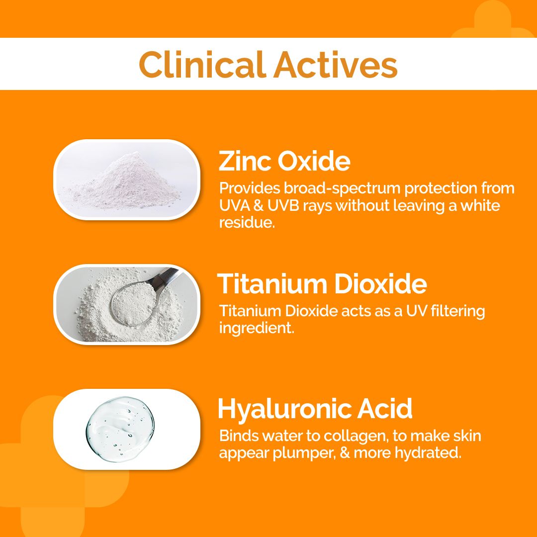 the derma co gel based sunscreen for oily skin with zinc oxide, titanium dioxide and hyaluronic acid