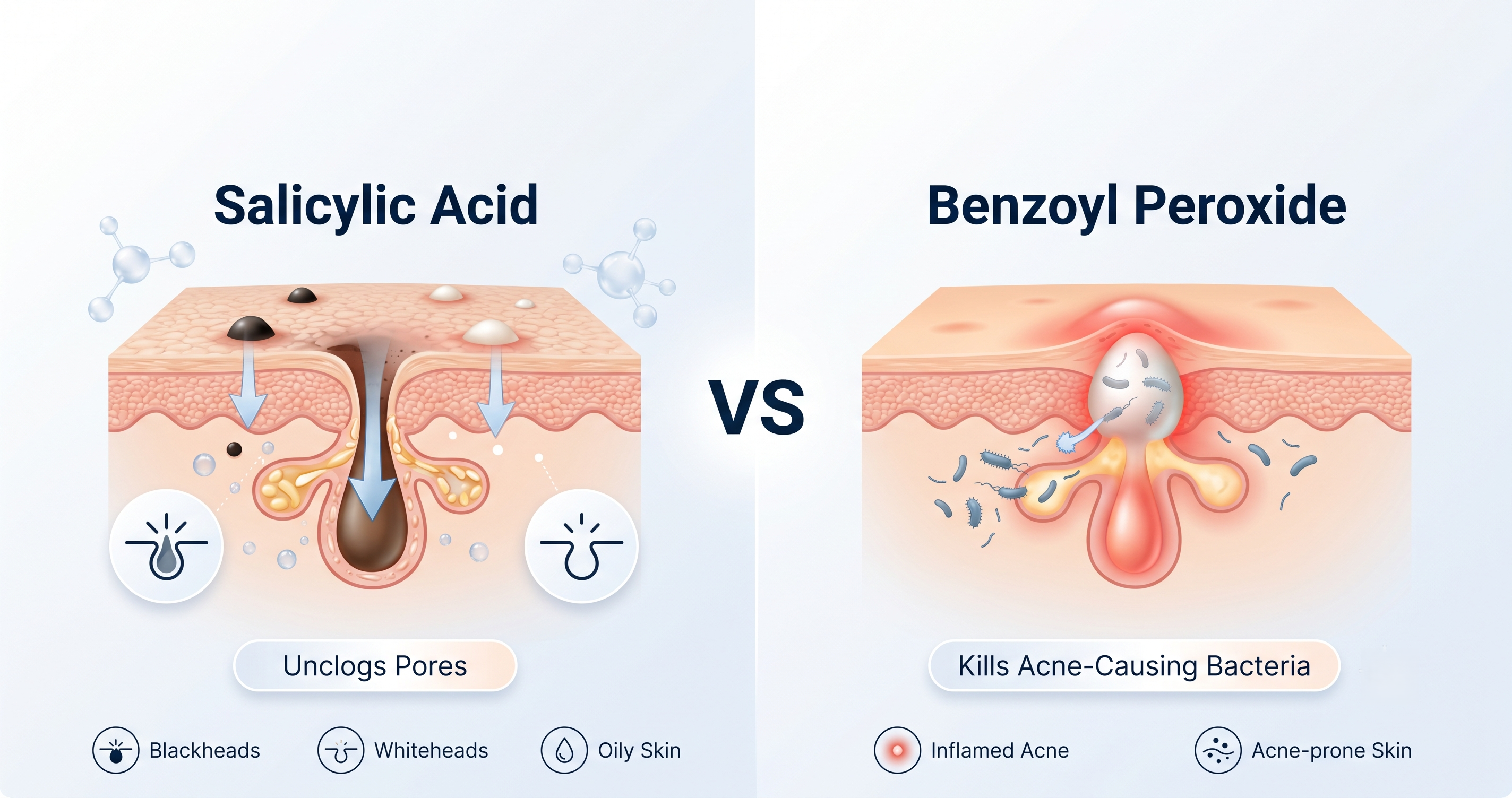 Salicylic Acid vs Benzoyl Peroxide for Acne
