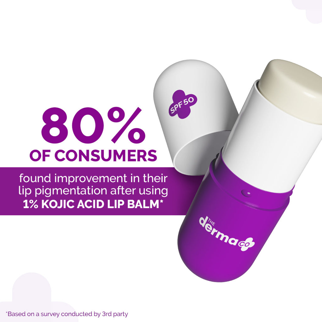 1% Kojic Acid Lip Balm with Alpha Arbutin & Hyaluronic Acid with SPF 5 The Derma Co 1% Kojic Acid Lip Balm with Alpha Arbutin & Hyaluronic Acid with SPF 5 The Derma Co