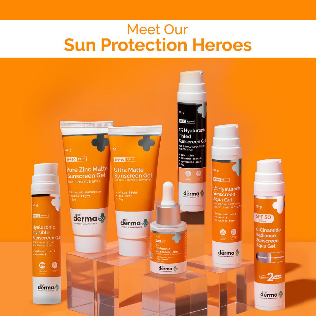 1% Hyaluronic Tinted Sunscreen Gel with SPF 60 & PA++++ for Broad Spectrum Protection - 30g