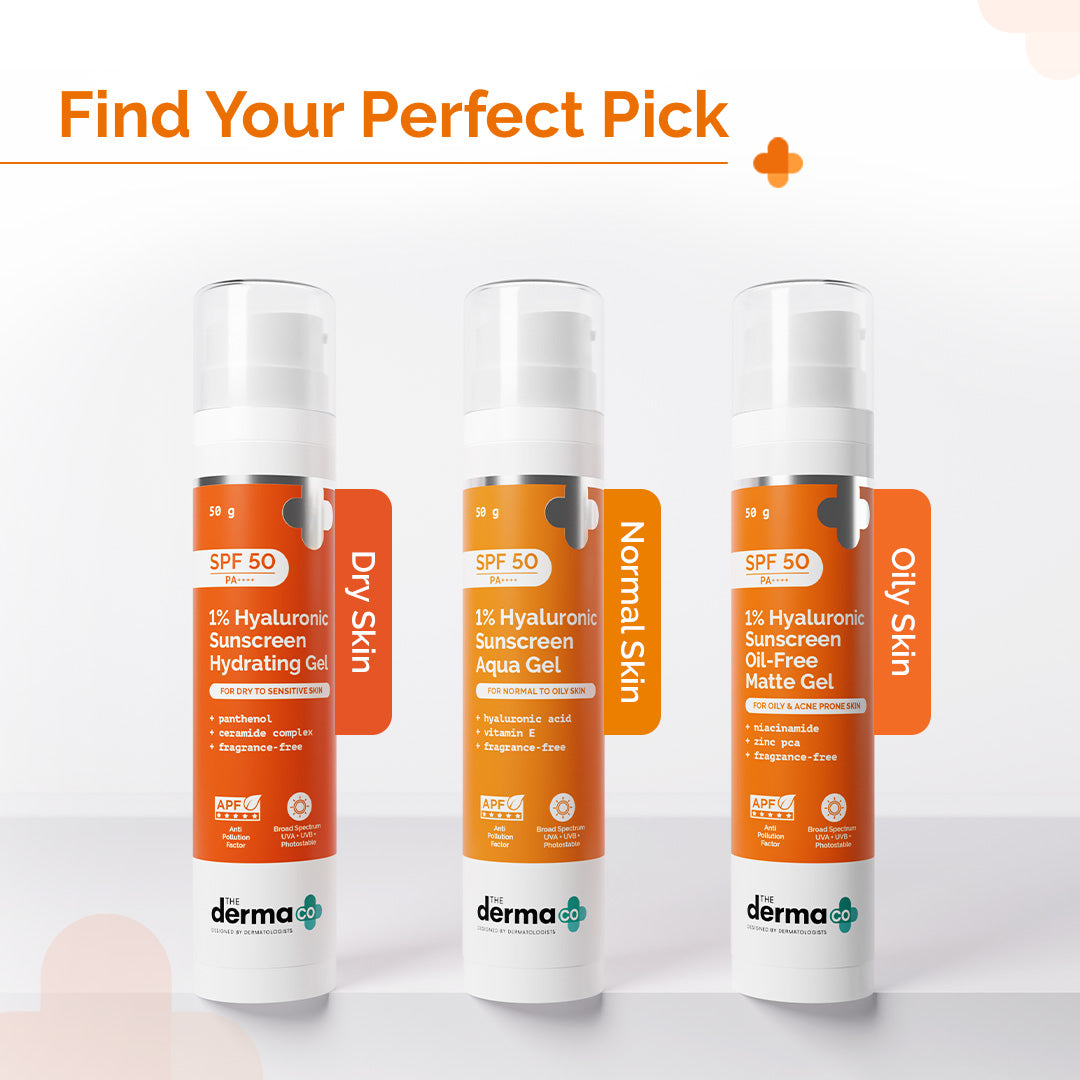 1% Hyaluronic Sunscreen Aqua Gel In Vivo Tested (ISO 24444:2019 Certified, CTRI/2025/02/080287) with SPF 50 & PA++++ - 50g