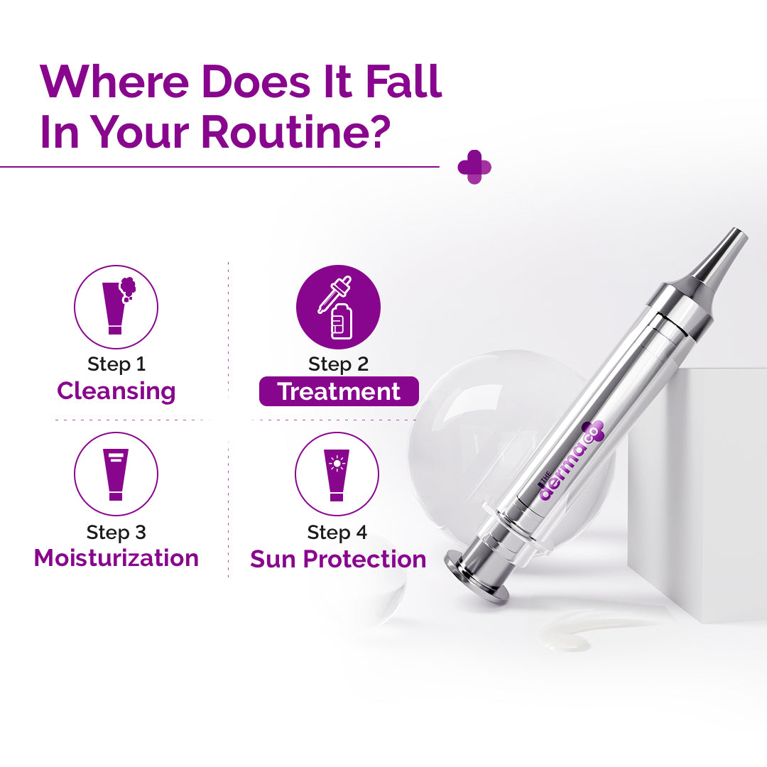 50000 PPM Vitamin C Microneedle Serum Shot with Glutathione, Panthenol & Hyaluronic Acid for Bright & Revitalized Skin - 10 g