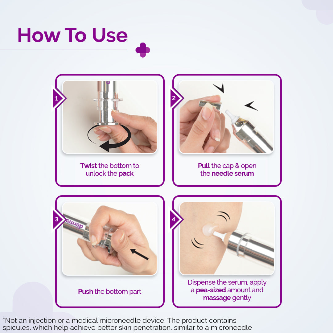 3000 PPM Retinol Microneedle Serum Shot with Squalene, Panthenol & Hyaluronic Acid for Skin Renewal - 10 g