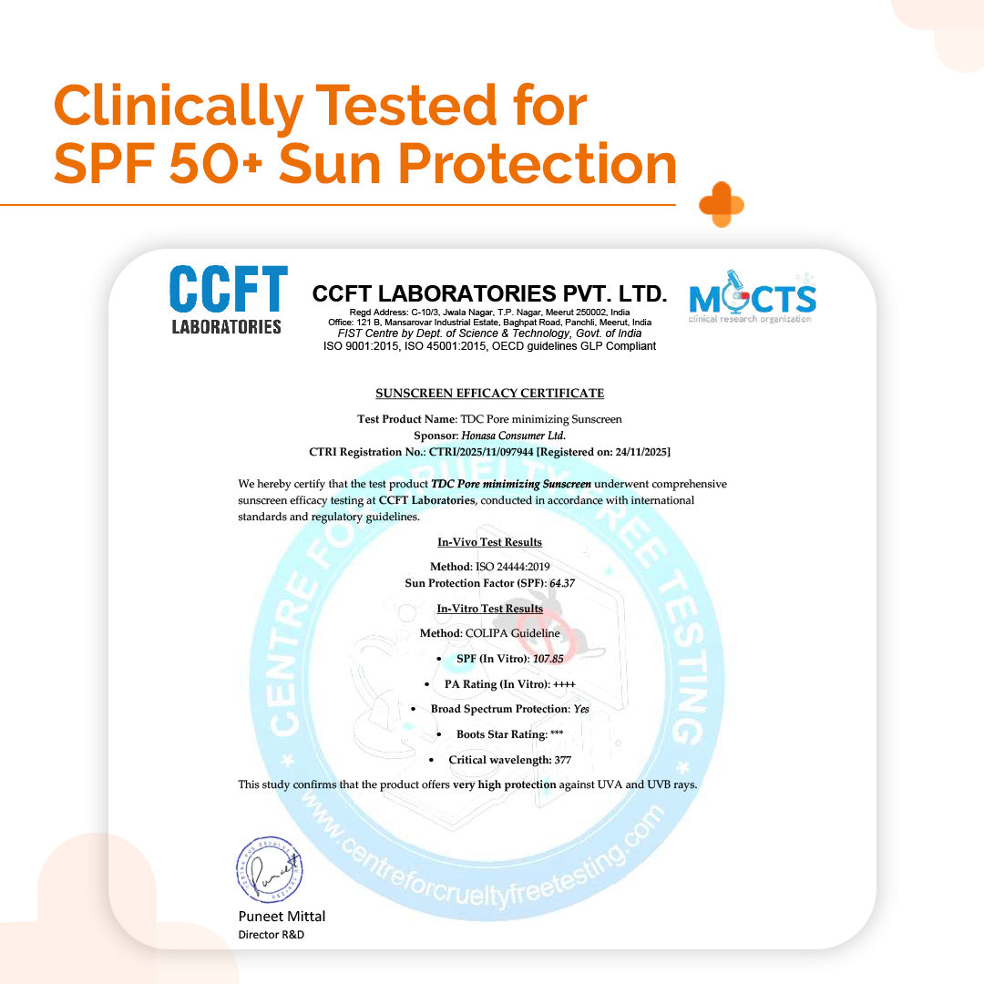 Pore Minimizing Sunscreen Gel with SPF 50 & PA+++ For Open Pores & UVA/UVB Protection - 50 g