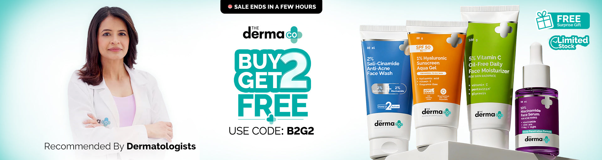 B2G2 Sale is live: Buy 2 Get 2 free I Use coupon - B2G2 – The Derma Co
