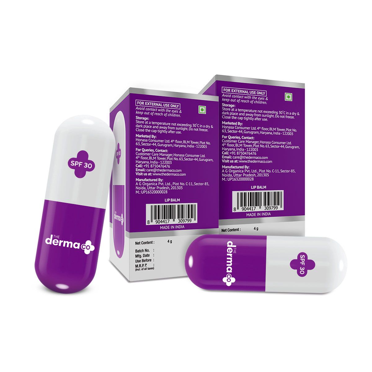 1% Ceramide Complex Lip Balm with Ceramides & Vitamin E, SPF 30 PA++ for Dry & Chapped Lips  - 4g (Pack Of 2)