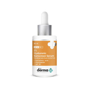 the derma co sunscreen serum with 1% hyaluronic acid and niacinamide