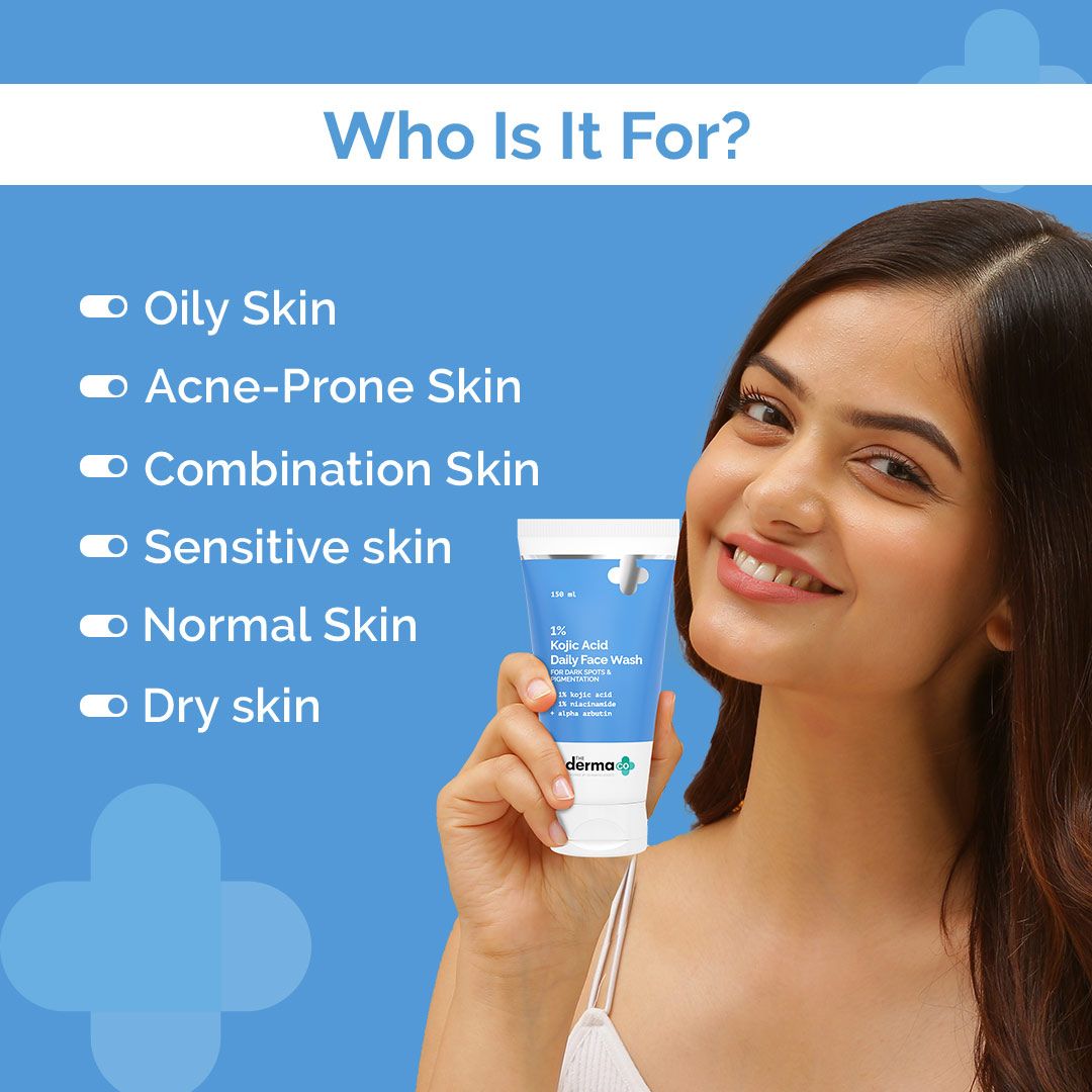 1% Kojic Acid Face Wash with Niacinamide & Alpha Arbutin For Dark Spots & Pigmentation - 150 ml