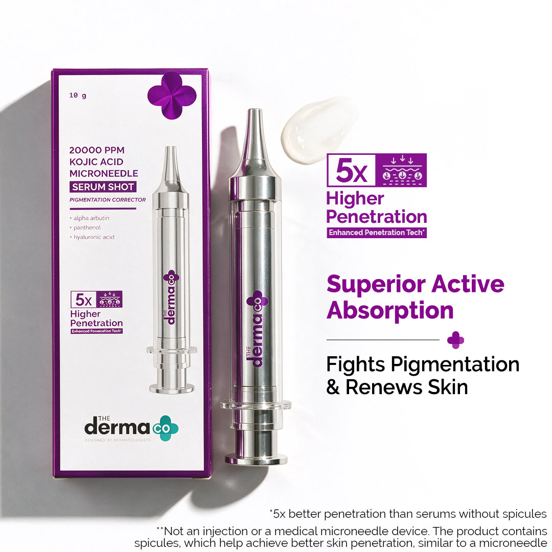 20000 PPM Kojic Acid Microneedle Serum Shot for Pigmentation Correction & Skin Renewal - 10 g