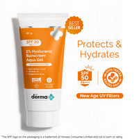 1% Hyaluronic Sunscreen Aqua Gel In-Vivo Tested (ISO 24444:2019 Certified, CTRI/2025/02/080287), UVA: 39.984 (PA++++) (PPD 39) with SPF 50 & PA++++,Dewy Finish for All Skin Types - 80g