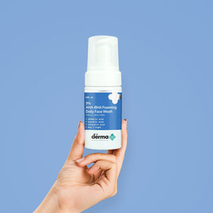 the derma co 3% aha bha foaming daily face wash