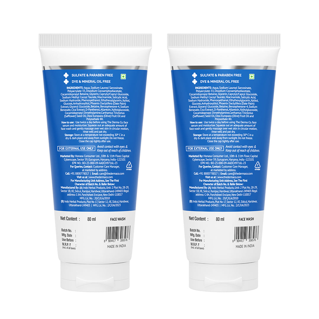 2% Sali-Cinamide Anti-Acne Face Wash with 2% Salicylic Acid & 2% Niacinamide - 80ml(Pack of 2)