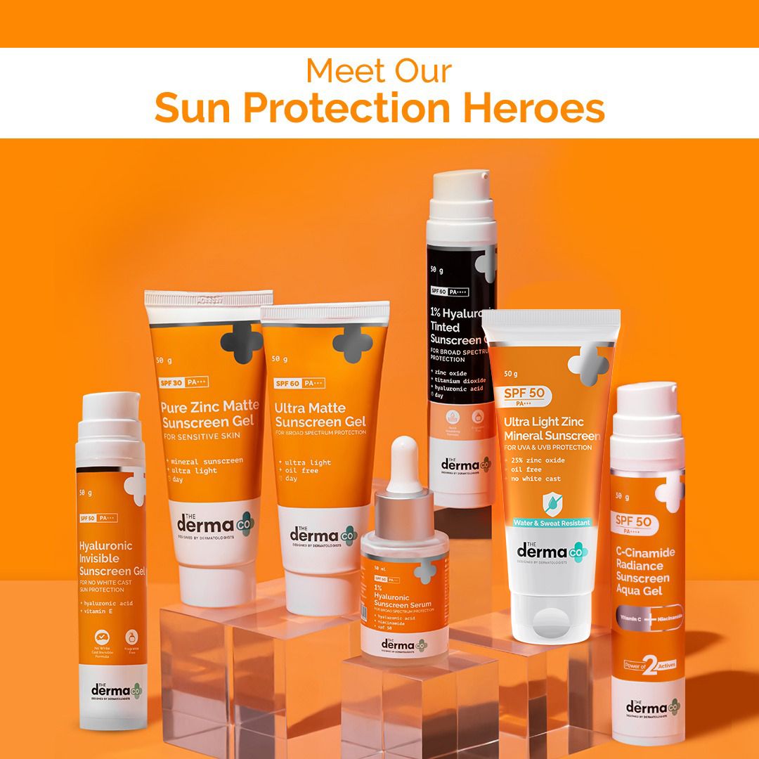 the derma co sunscreen range