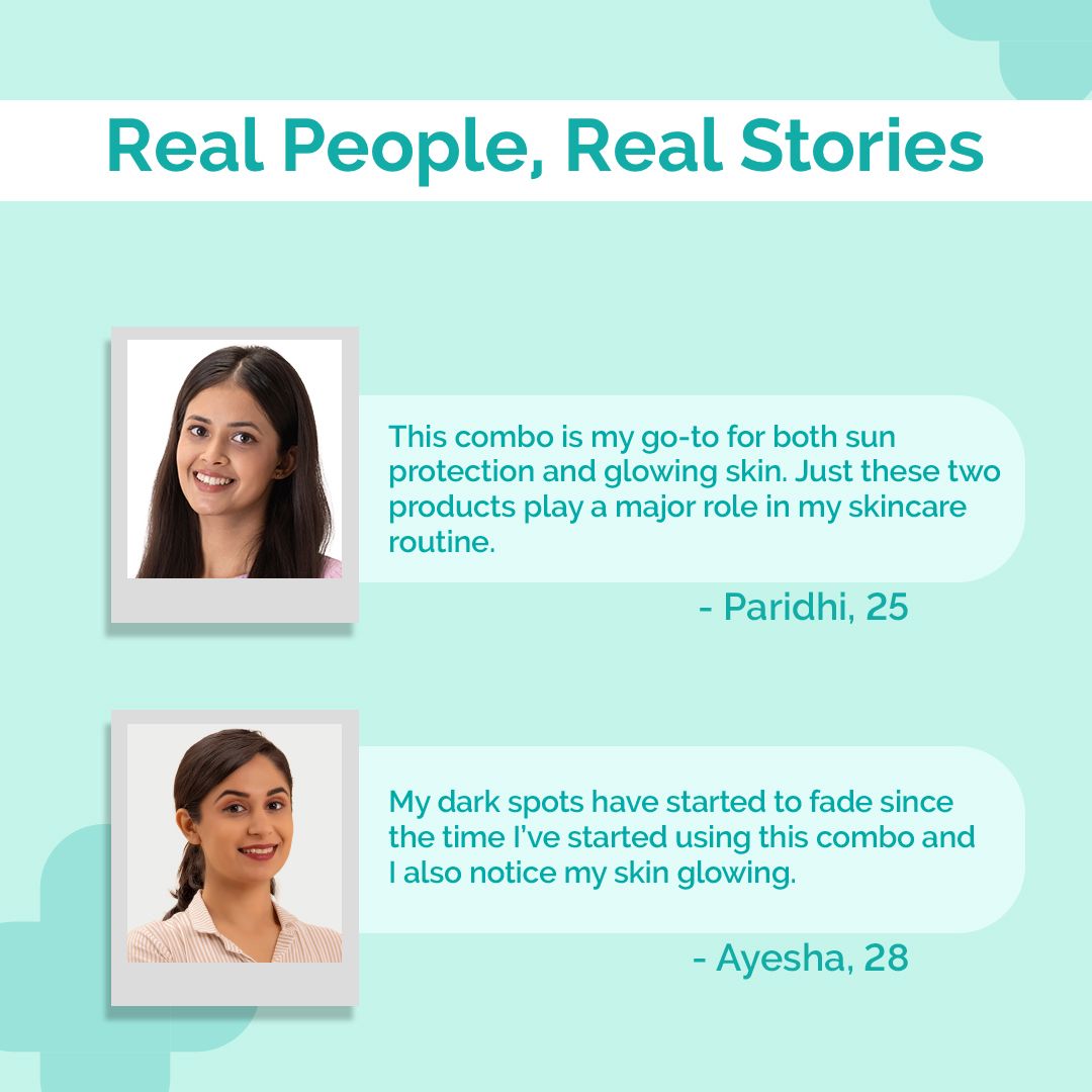 Radiant Skin Combo (1% Hyaluronic Sunscreen Aqua Gel + 10% Vitamin C Face Serum 30 ml Combo)