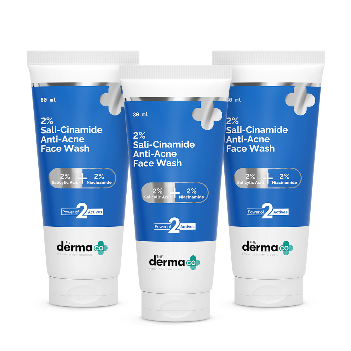 2% Sali-Cinamide Anti-Acne Face Wash with 2% Salicylic Acid & 2% Niacinamide - 80ml (Pack Of 3)
