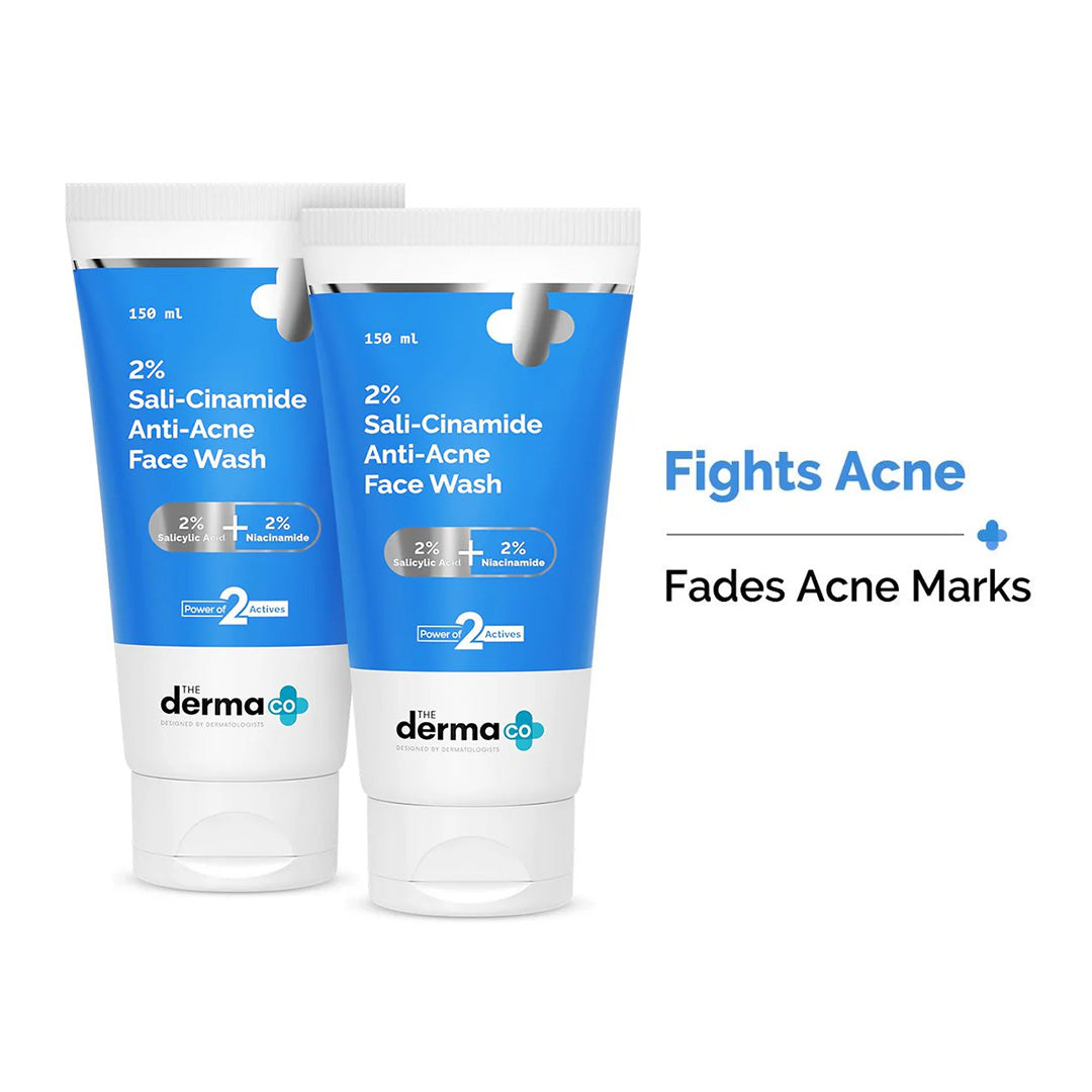 2% Sali-Cinamide Anti-Acne Face Wash with 2% Salicylic Acid & 2% Niacinamide - 150ml (Pack of 2)