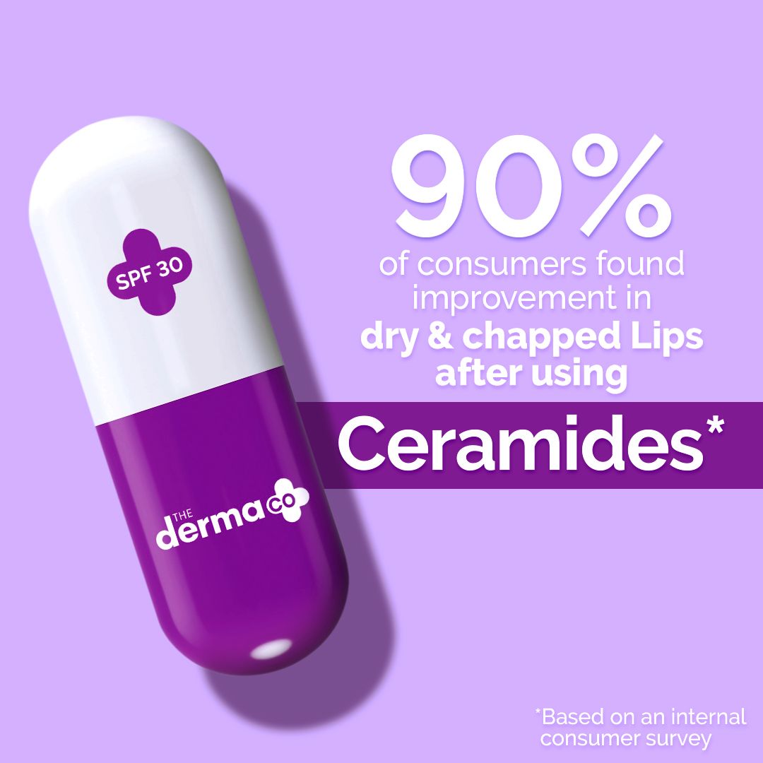 1% Ceramide Complex Lip Balm with Ceramides & Vitamin E, SPF 30 PA++ for Dry & Chapped Lips - 4g