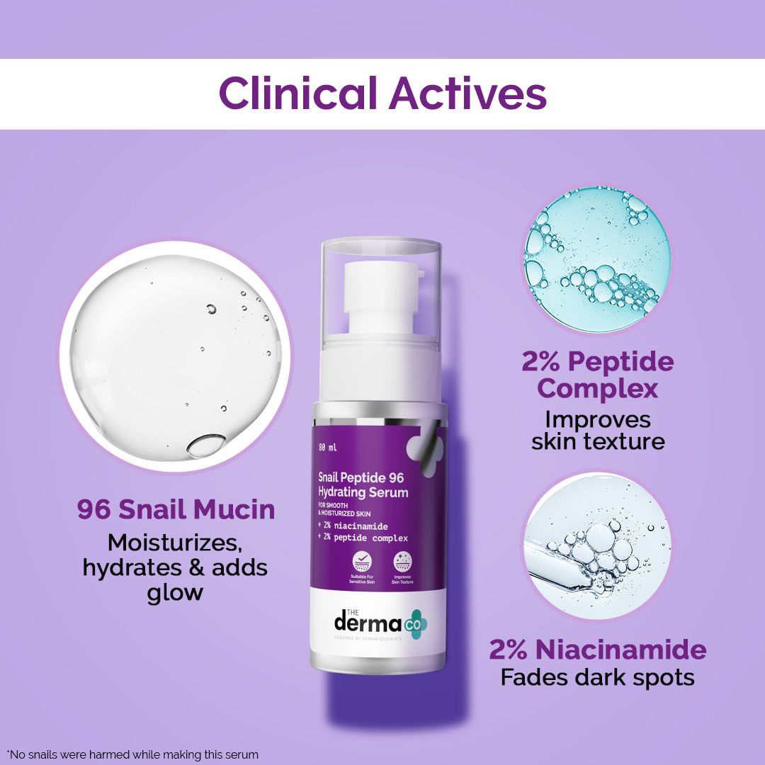 Snail Peptide 96 Hydrating Serum with Snail Mucin & Peptide Complex for Smooth & Moisturized Skin - 80 ml