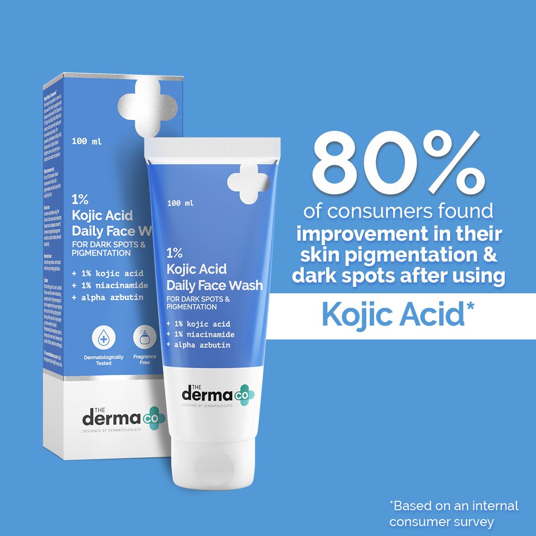 1% Kojic Acid Face Wash with Niacinamide & Alpha Arbutin For Dark Spots & Pigmentation - 100ml (Pack of 2)