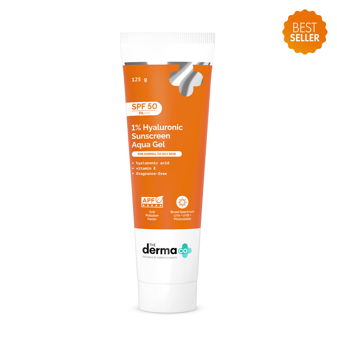 1% Hyaluronic Sunscreen Aqua Gel In Vivo Tested (ISO 24444:2019 Certified, CTRI/2025/02/080287) with SPF 50 & PA++++ - 125 g