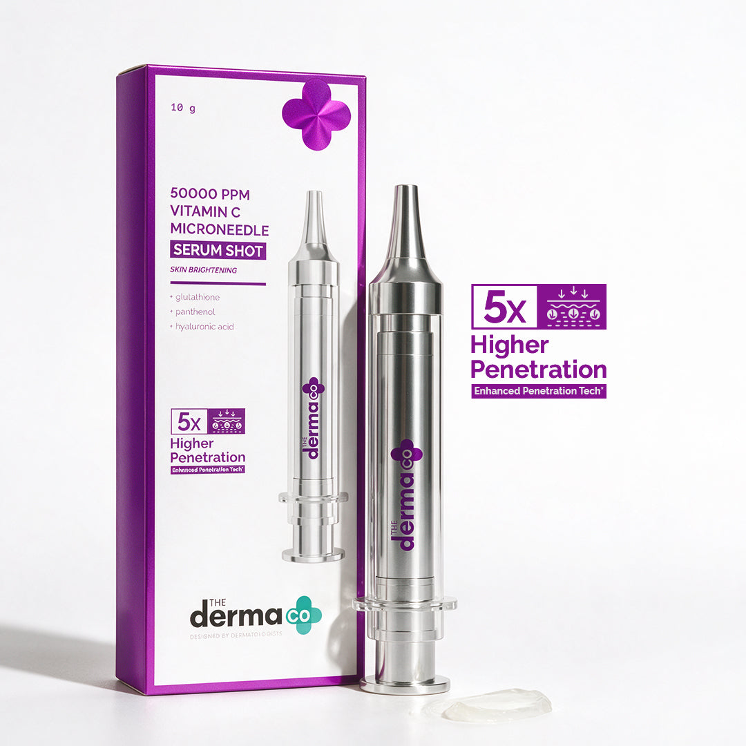 3000 PPM Retinol Microneedle Serum Shot with Squalene, Panthenol & Hyaluronic Acid for Skin Renewal - 10 g