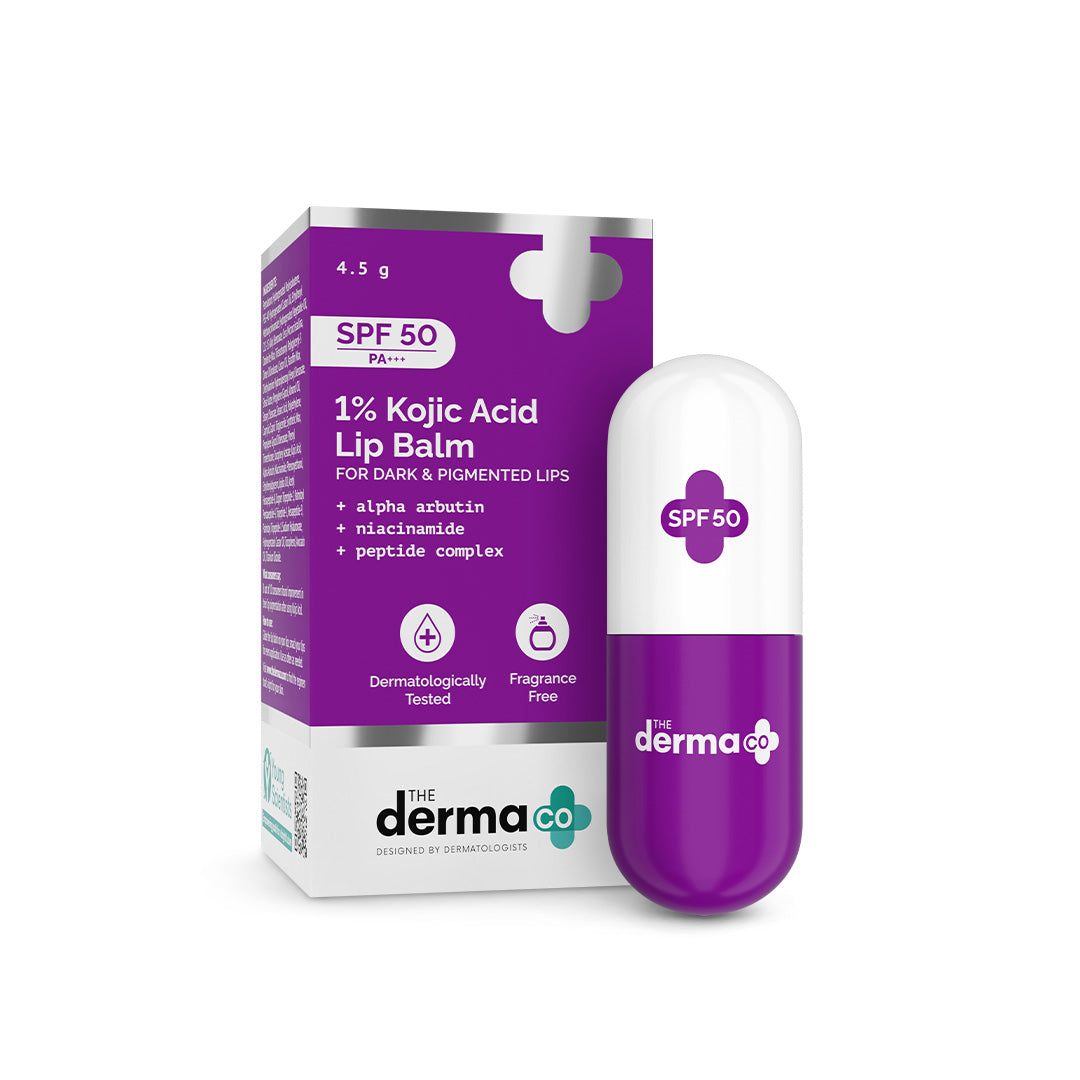 1% Kojic Acid Lip Balm with Alpha Arbutin & Hyaluronic Acid with SPF 5 – The Derma Co 1% Kojic Acid Lip Balm with Alpha Arbutin & Hyaluronic Acid with SPF 5 – The Derma Co