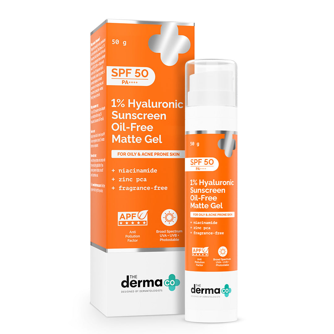 1% Hyaluronic Sunscreen Oil-Free Matte Gel In Vivo Tested (ISO 24444:2019 Certified, CTRI/2025/02/079913) - 50 g