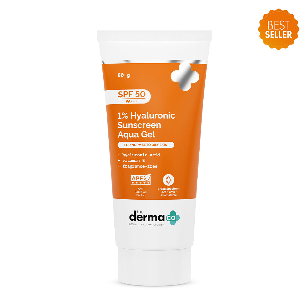 1% Hyaluronic Sunscreen Aqua Gel In-Vivo Tested (ISO 24444:2019 Certified, CTRI/2025/02/080287) with SPF 50 & PA++++ - 80g