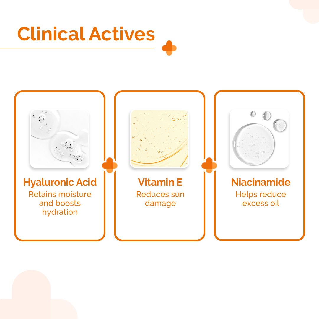 1% Hyaluronic Sunscreen Aqua Gel In Vivo Tested (ISO 24444:2019 Certified, CTRI/2025/02/080287) with SPF 50 & PA++++ - 50g