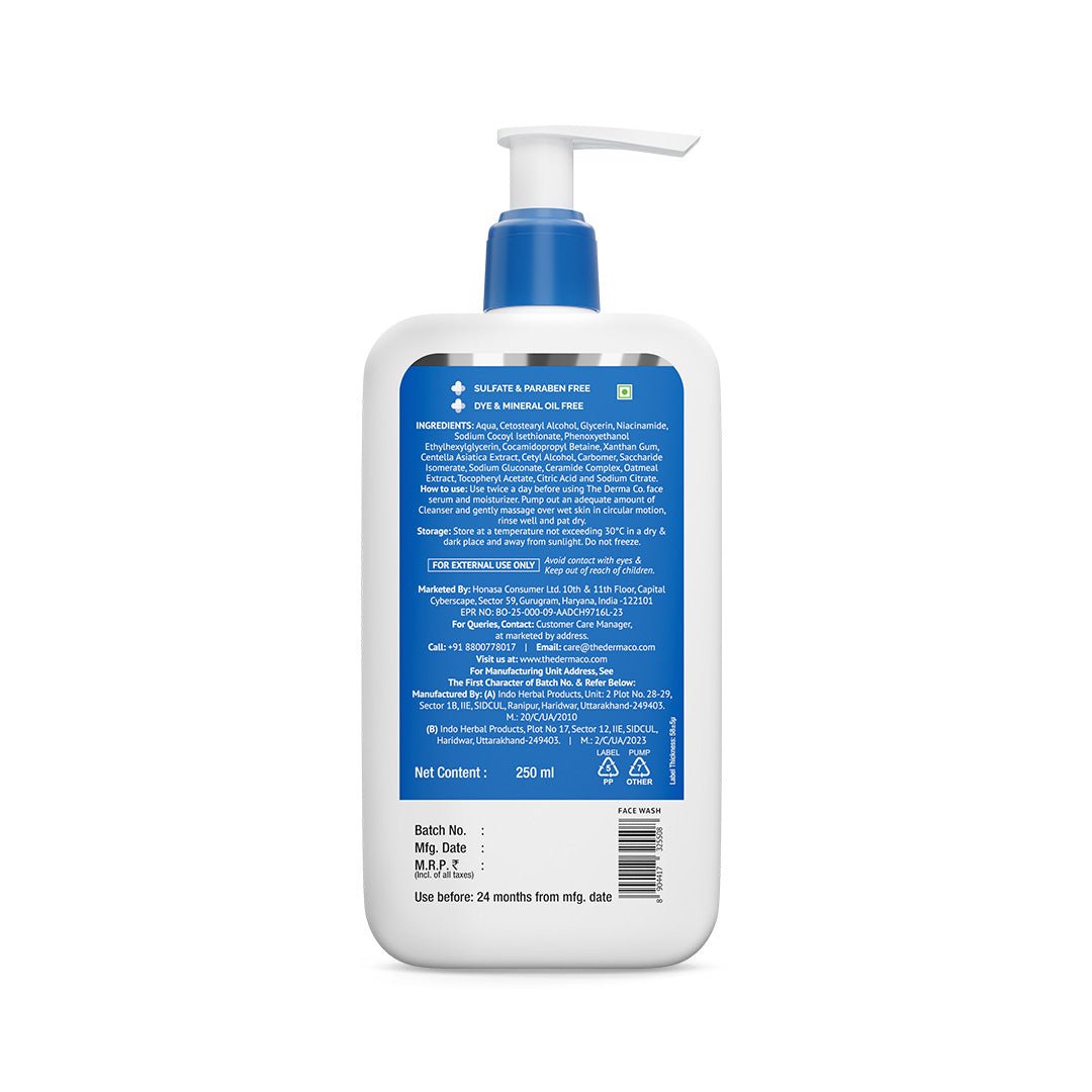 2% Niacinamide Gentle Skin Cleanser for Sensitive, Dry & Normal Skin - 250 ml