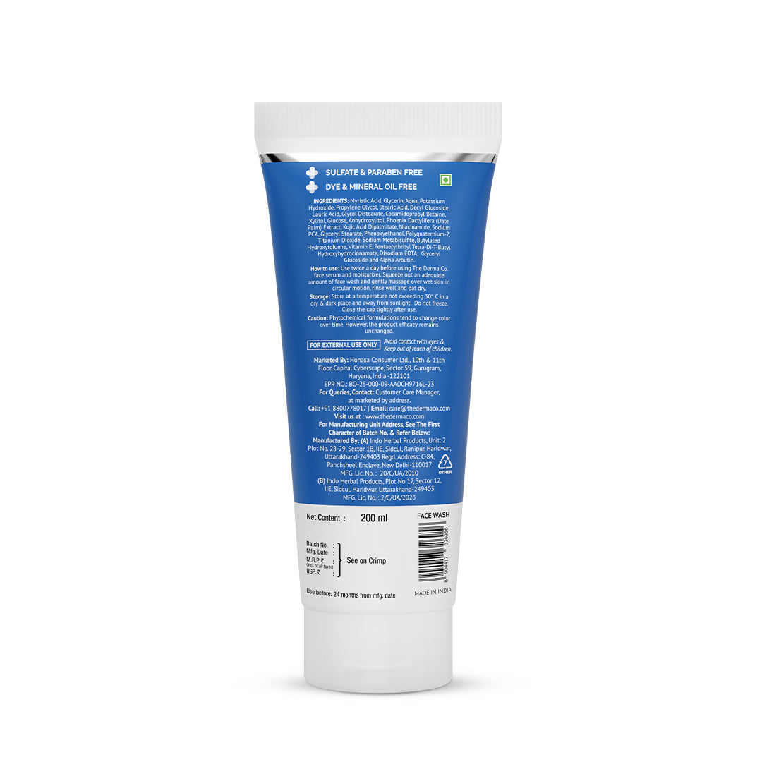 1% Kojic Acid Face Wash with Niacinamide & Alpha Arbutin For Dark Spots & Pigmentation - 200ml
