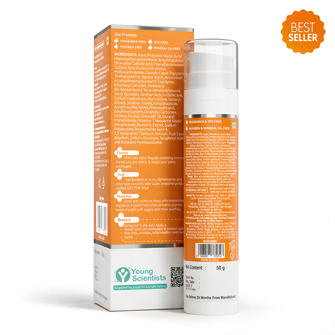 1% Hyaluronic Sunscreen Aqua Gel In Vivo Tested (ISO 24444:2019 Certified, CTRI/2025/02/080287), UVA: 39.984 (PA++++) (PPD 39) with SPF 50 & PA++++ , Dewy Finish for All Skin Types- 50g