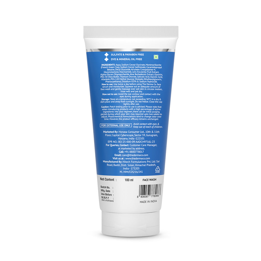 Pore Minimizing Clay Daily Face Wash with 1% Niacinamide & 2% PHA - 100 ml