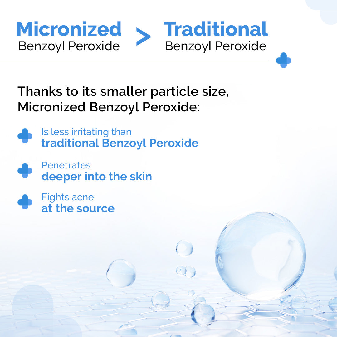 2.5% Benzoyl Peroxide Gel Face Wash with Glycerin & Allantoin for Active Acne - 100 ml