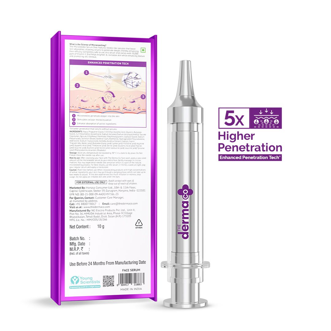 Mironeedling for Face Serum Shot with 50000 PPM Vitamin C The Derma Co Mironeedling for Face Serum Shot with 50000 PPM Vitamin C The Derma Co