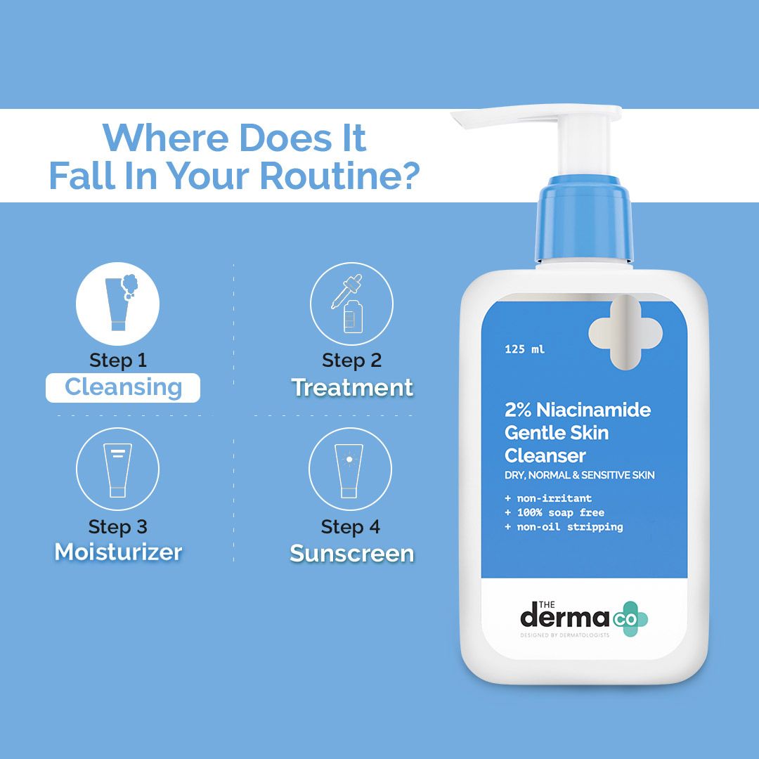 2% Niacinamide Gentle Skin Cleanser for Sensitive, Dry & Normal Skin - 125 ml