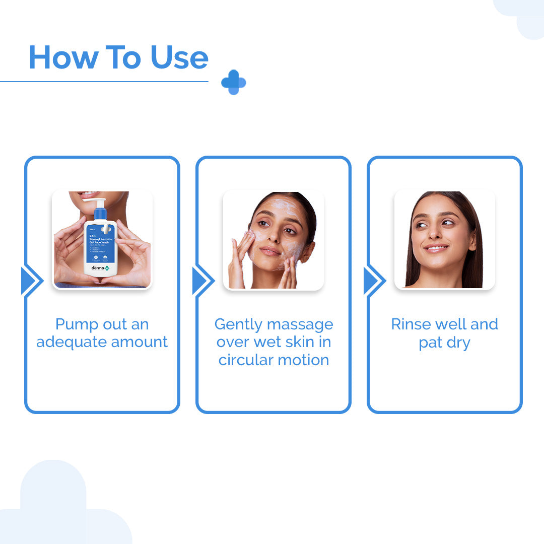 2.5% Benzoyl Peroxide Gel Face Wash with Glycerin & Allantoin for Active Acne - 100 ml