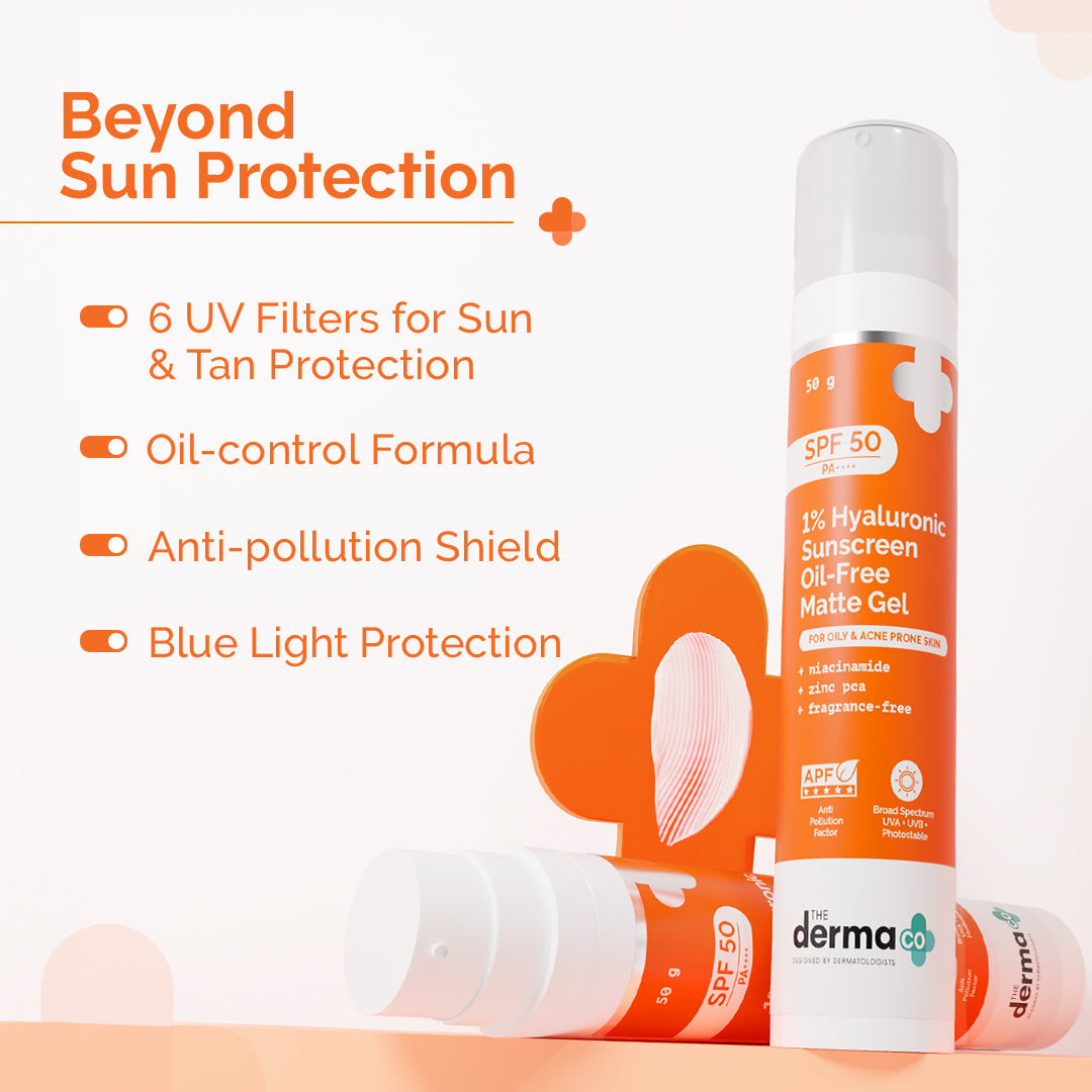 1% Hyaluronic Sunscreen Oil-Free Matte Gel In Vivo Tested (ISO 24444:2019 Certified, CTRI/2025/02/079913) - 50 g