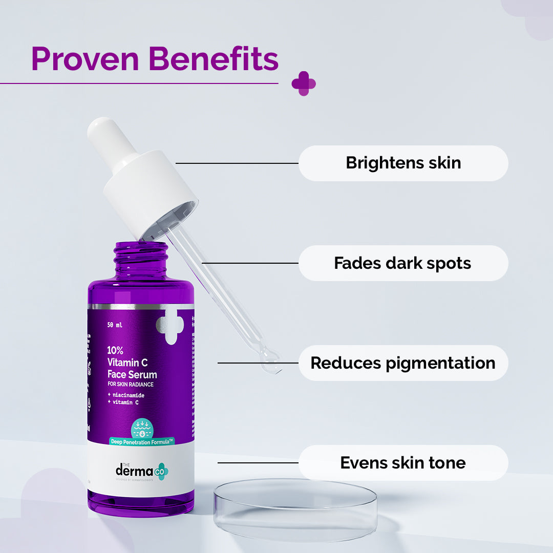 10% Vitamin C Face Serum with 5% Niacinamide & Hyaluronic Acid - 50ml