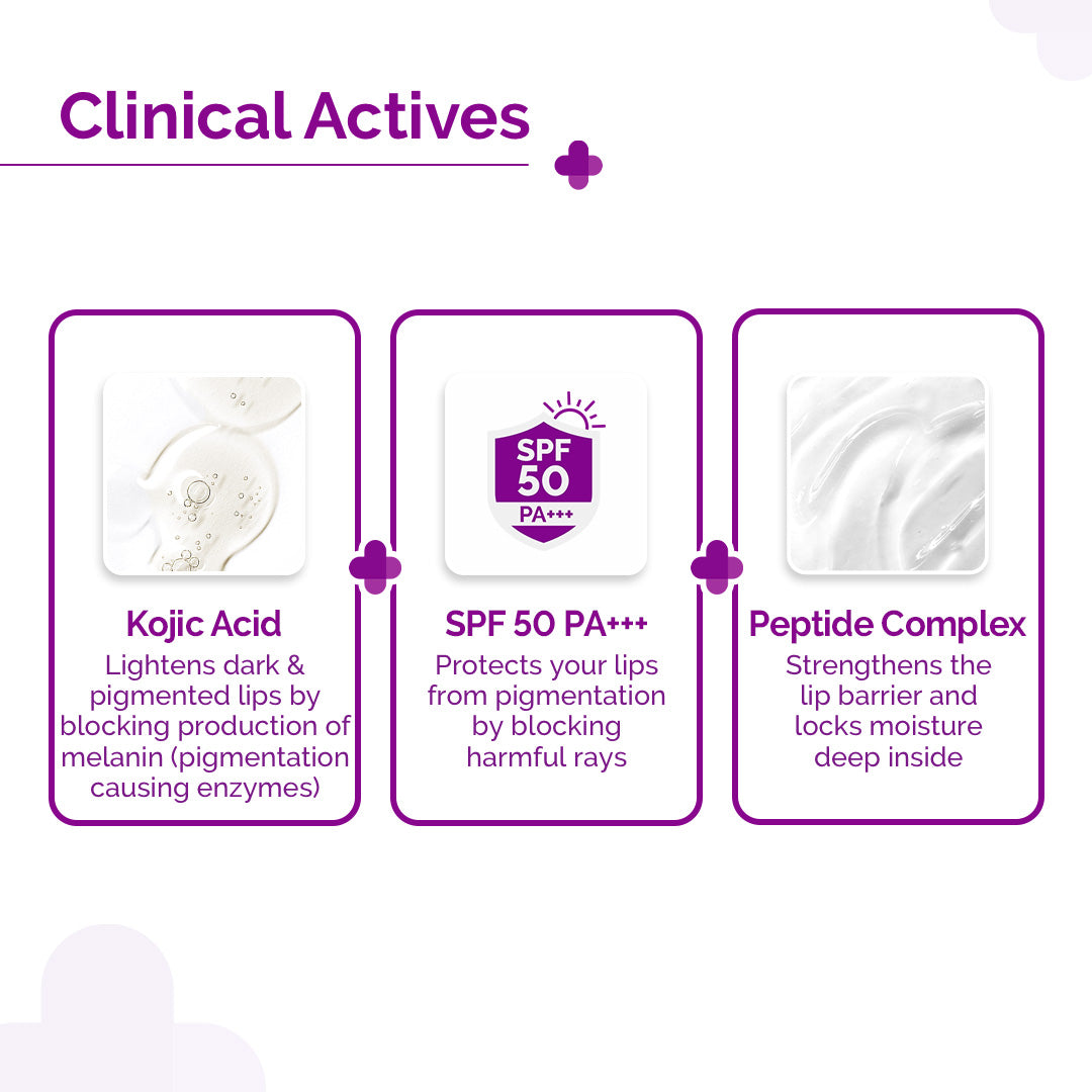 1% Kojic Acid Lip Balm with Alpha Arbutin & Hyaluronic Acid with SPF 50 - 4.5g